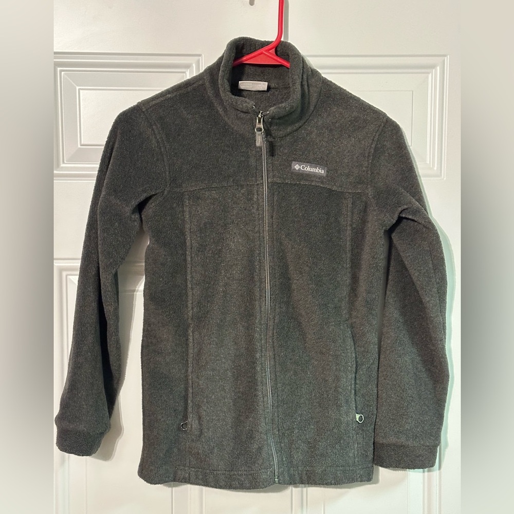 Columbia Steens Mountain Fleece Jacket Boys M 10-12 Full Zip Gray